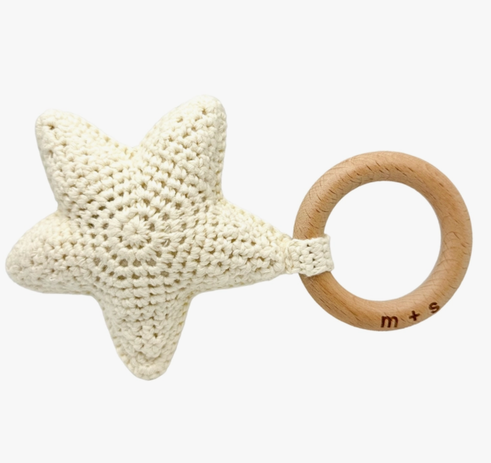 MARLOWE AND SAGE STAR CROCHET RATTLE