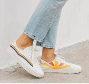 SOLUDOS RAINBOW WAVE SNEAKER WHT MIDTOWN SURF SHOP