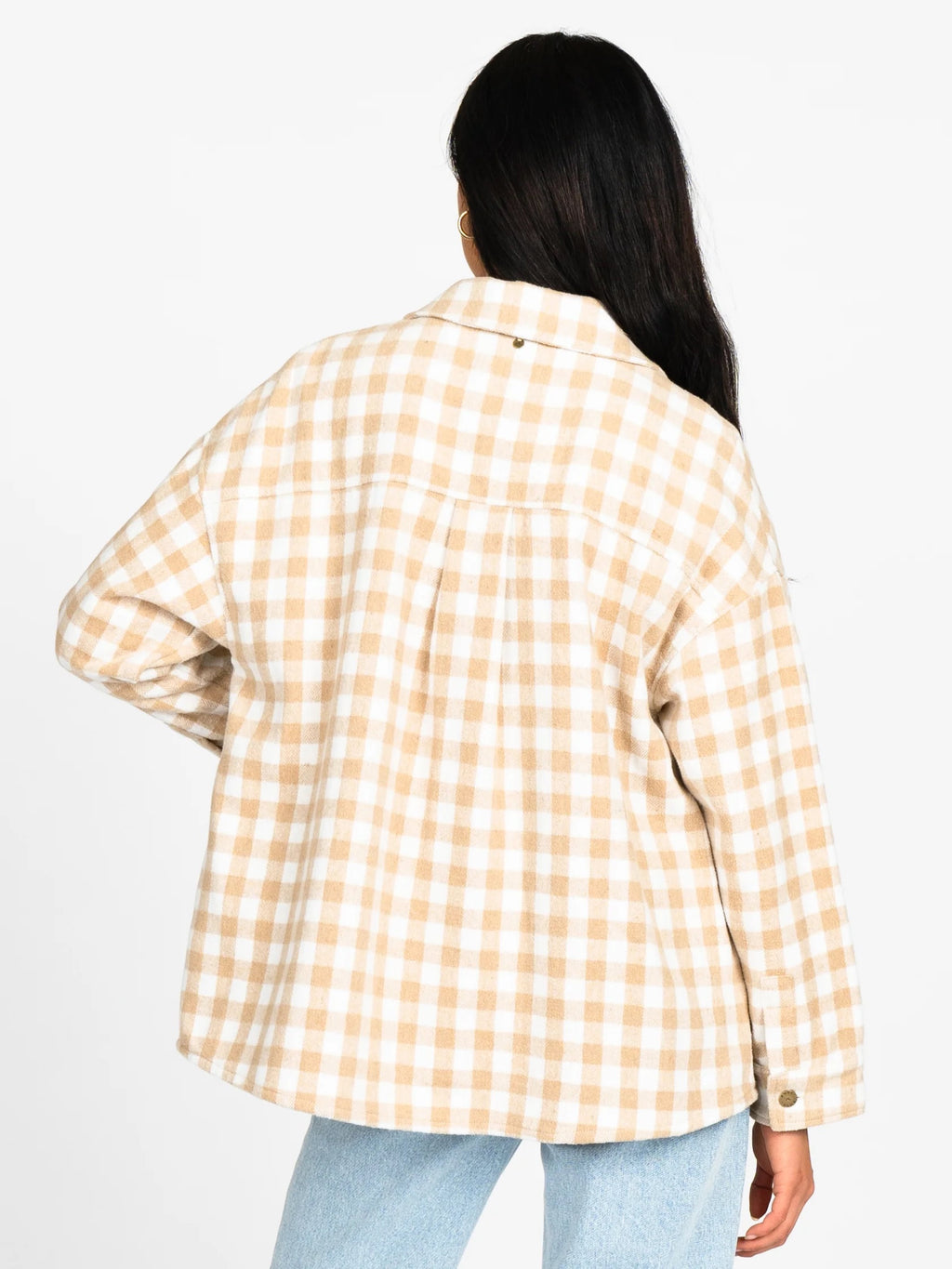 RUSTY CHECKED OUT OVERSIZED SHIRT - LIGHT FENNEL