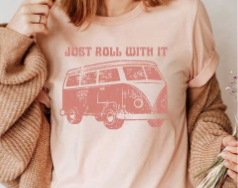 SELECT APPAREL JUST ROLL WITH IT TEE - PEACH
