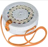 BALI HARVEST ROUND ATA BAG BRAIDED WHITE