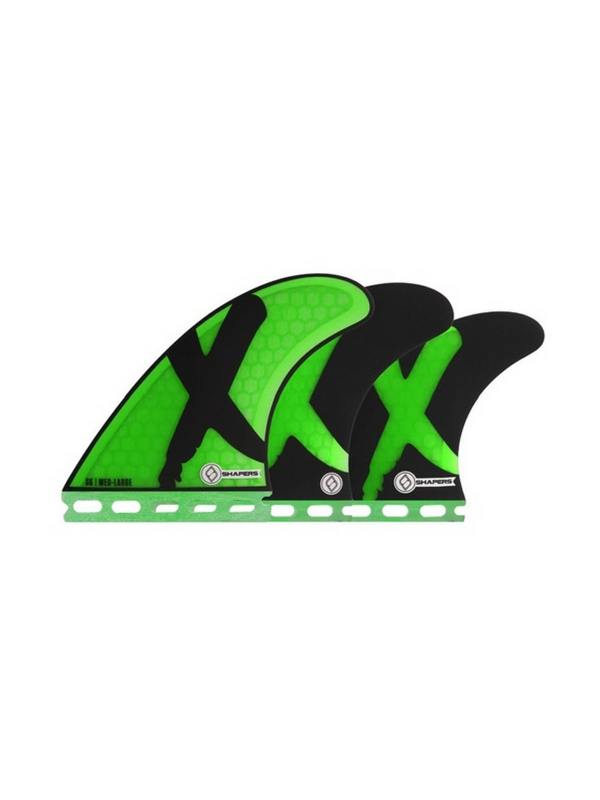 SHAPERS FINS FUTURE CORE LITE S6 GREEN X 5 FIN SET | MIDTOWN SURF SHOP 