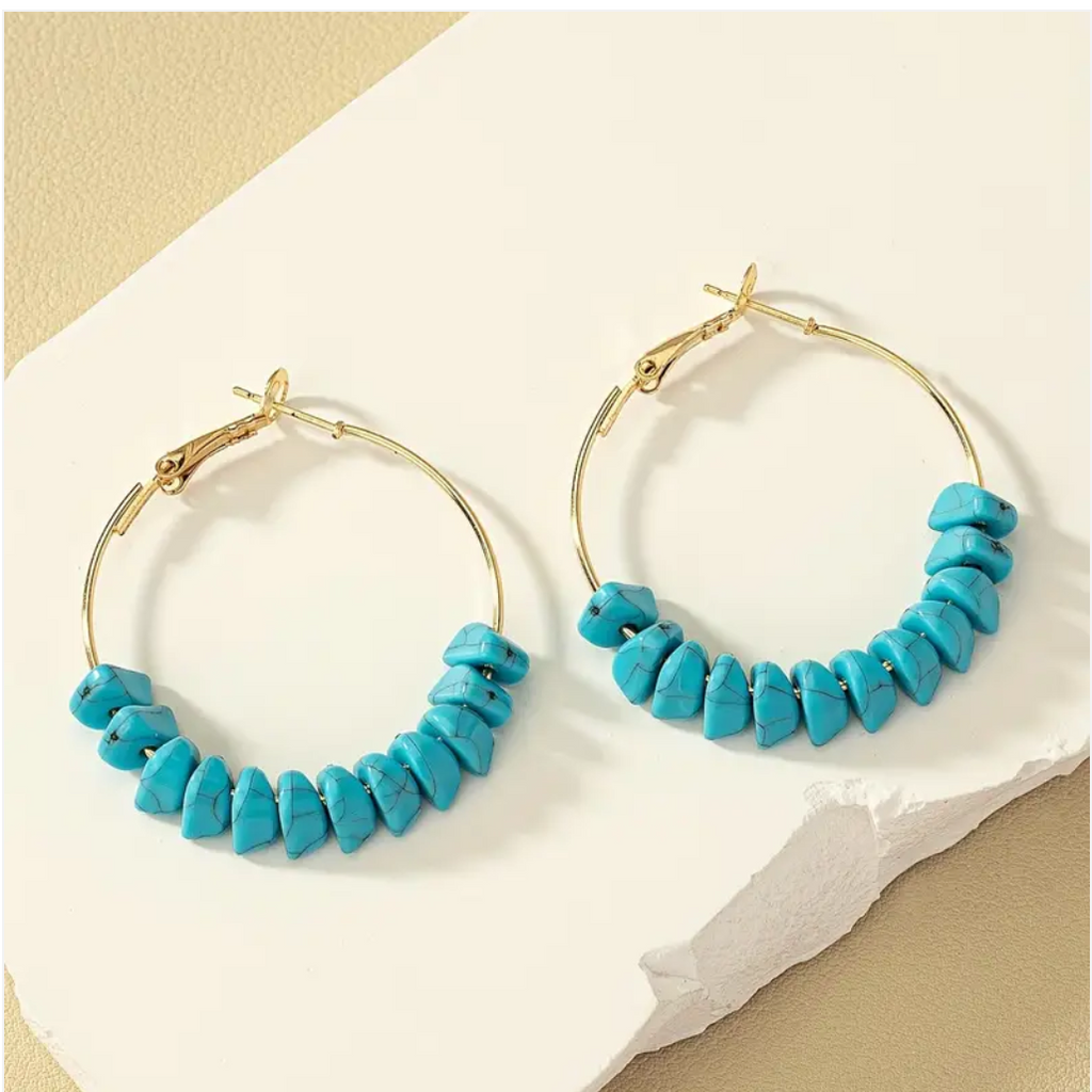 SUNNY CALIFORNIA MOONSTONE GOLD HOOP EARRINGS