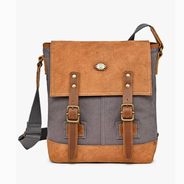 TSD BRAND VALLEY OAK CROSSBODY BAG - GREY