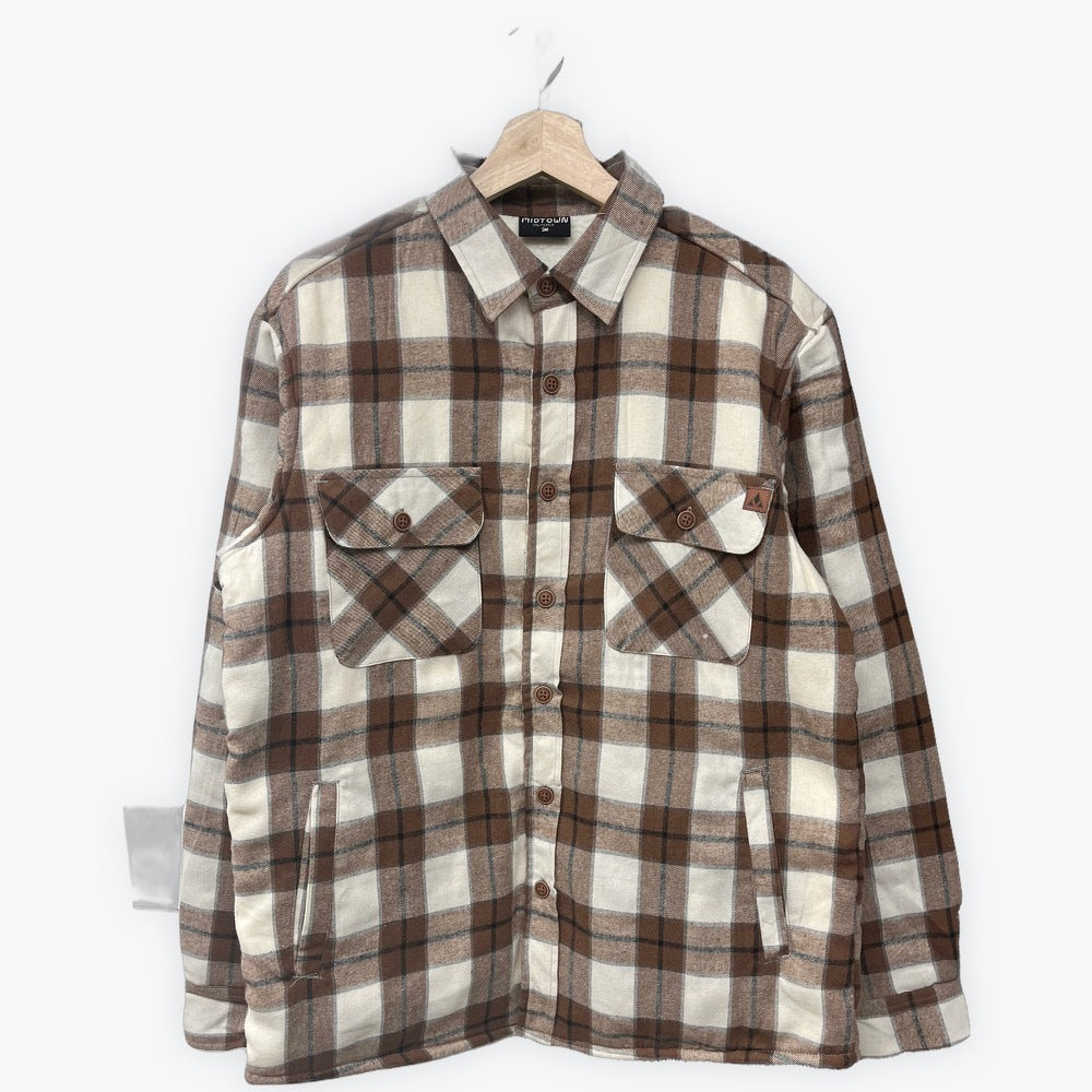 MIDTOWN SCOTT CREEK SHERPA FLANNEL - SEQUOIA