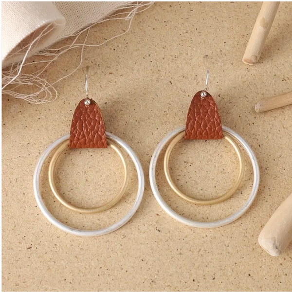 SUNNY CALIFORNIA DOUBLE ALLOY HOOPS EARRINGS