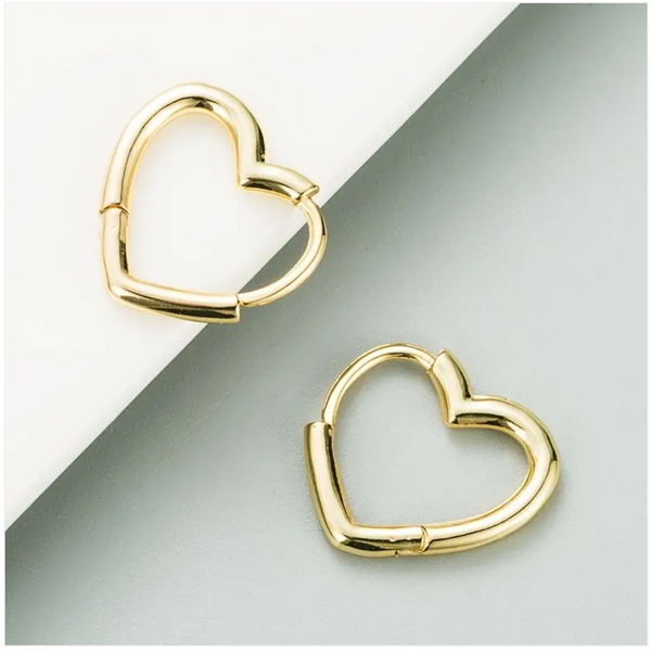 SUNNY CALIFORNIA GOLD HEART HOOPS