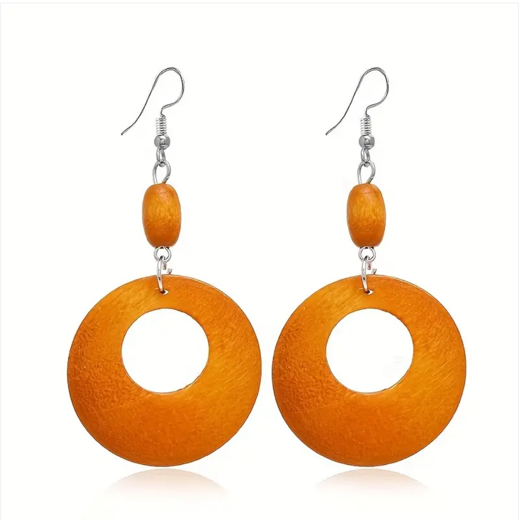 SUNNY CALIFORNIA ORBITAL WOODEN EARRINGS