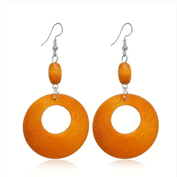 SUNNY CALIFORNIA ORBITAL WOODEN EARRINGS