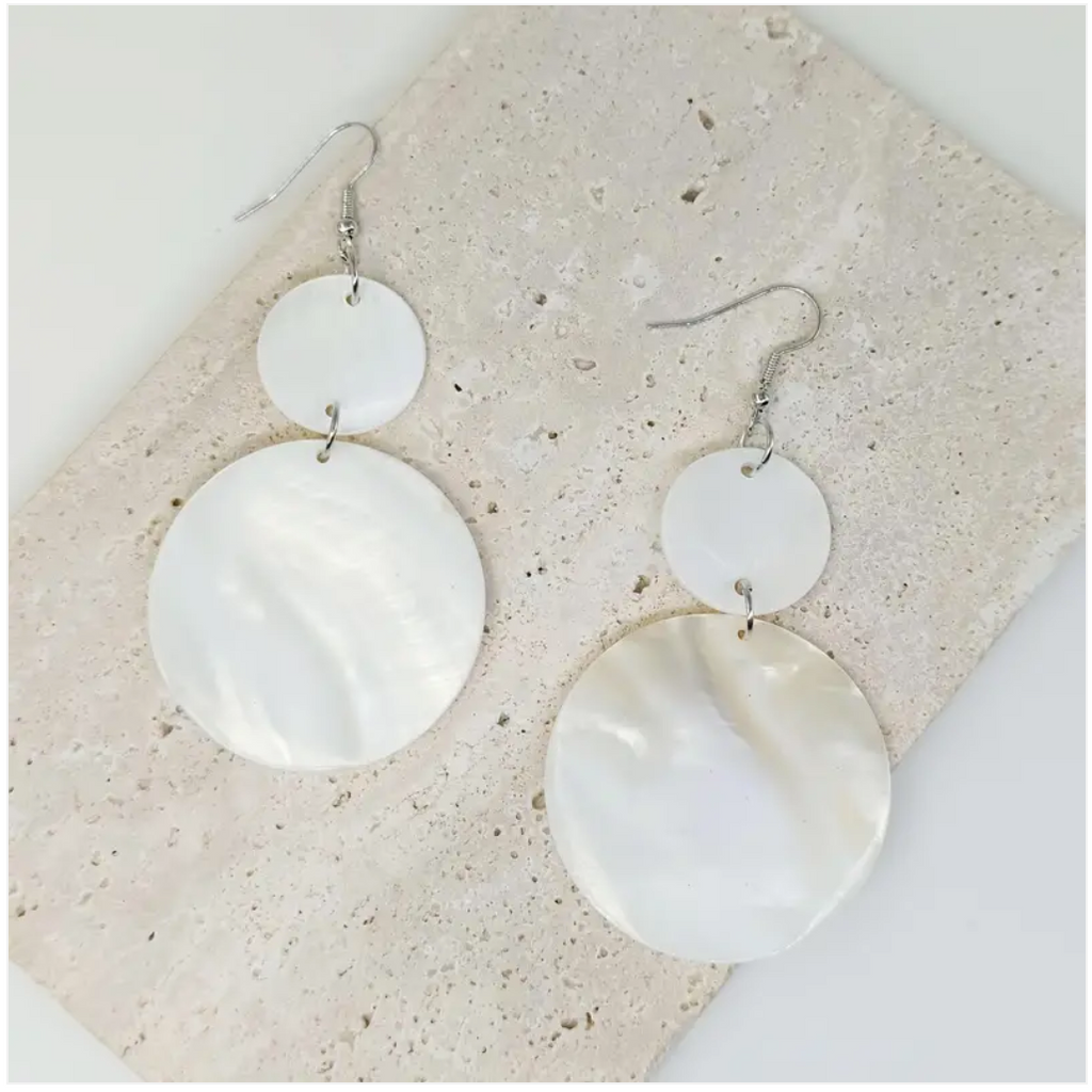 SUNNY CALIFORNIA MOTHER OF PEARL SHELL EARRINGS