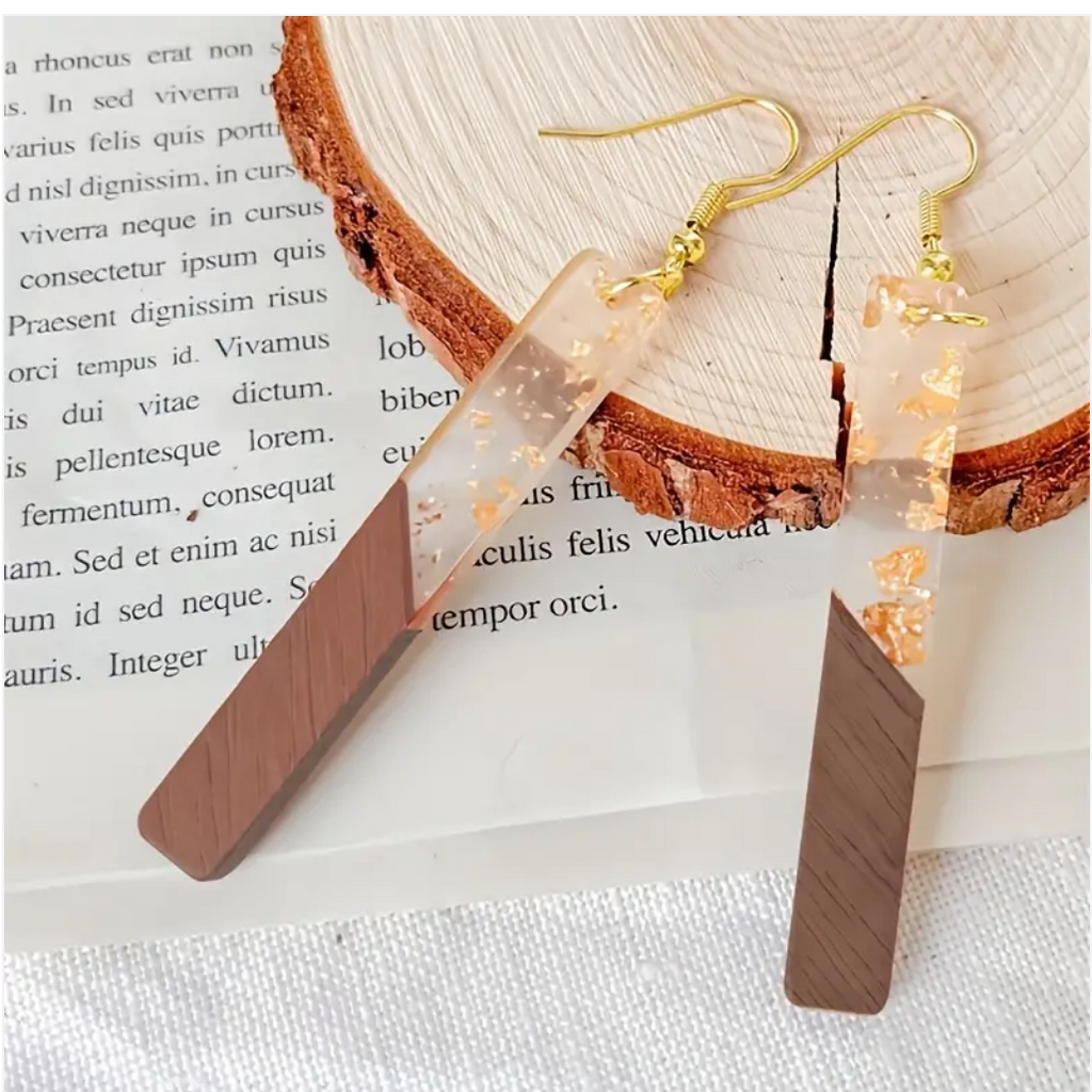 SUNNY CALIFORNIA RESIN AND WOOD EARRINGS