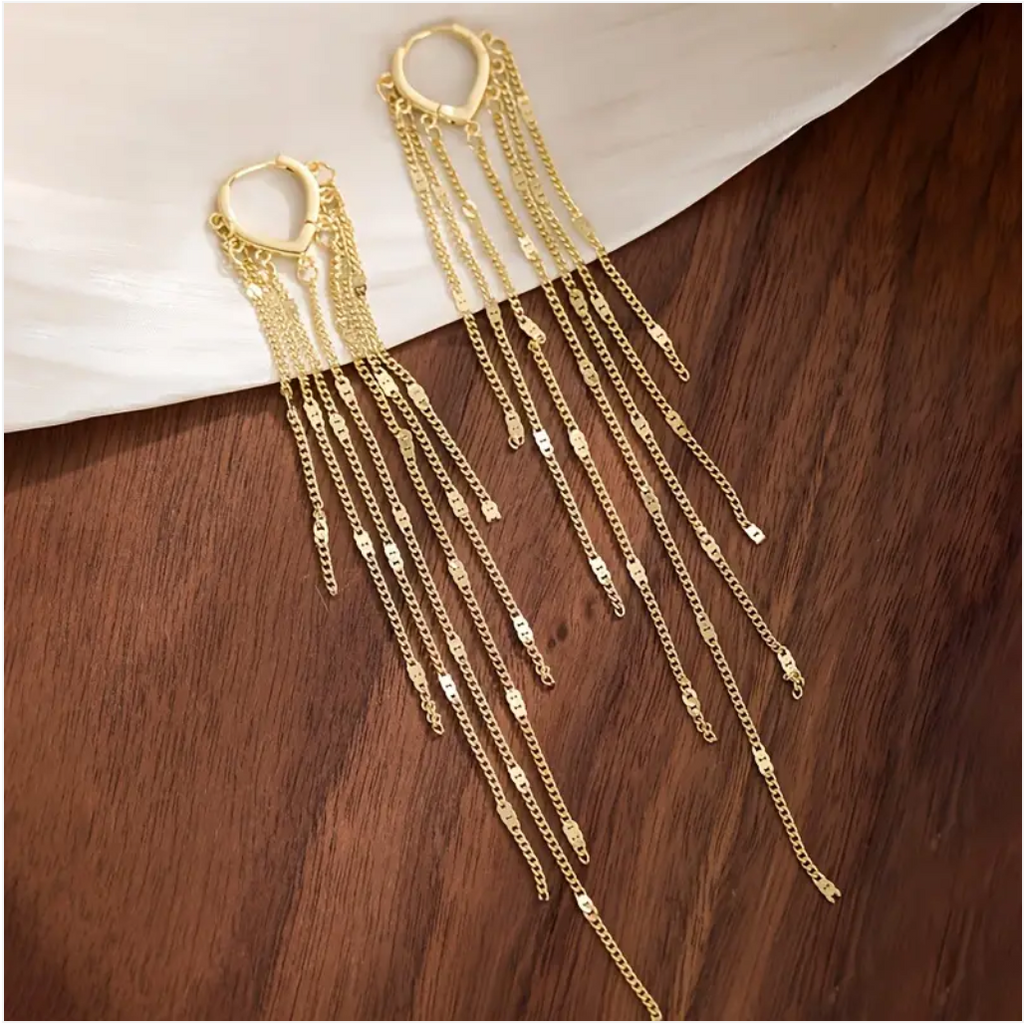 SUNNY CALIFORNIA GOLD TASSEL EARRINGS