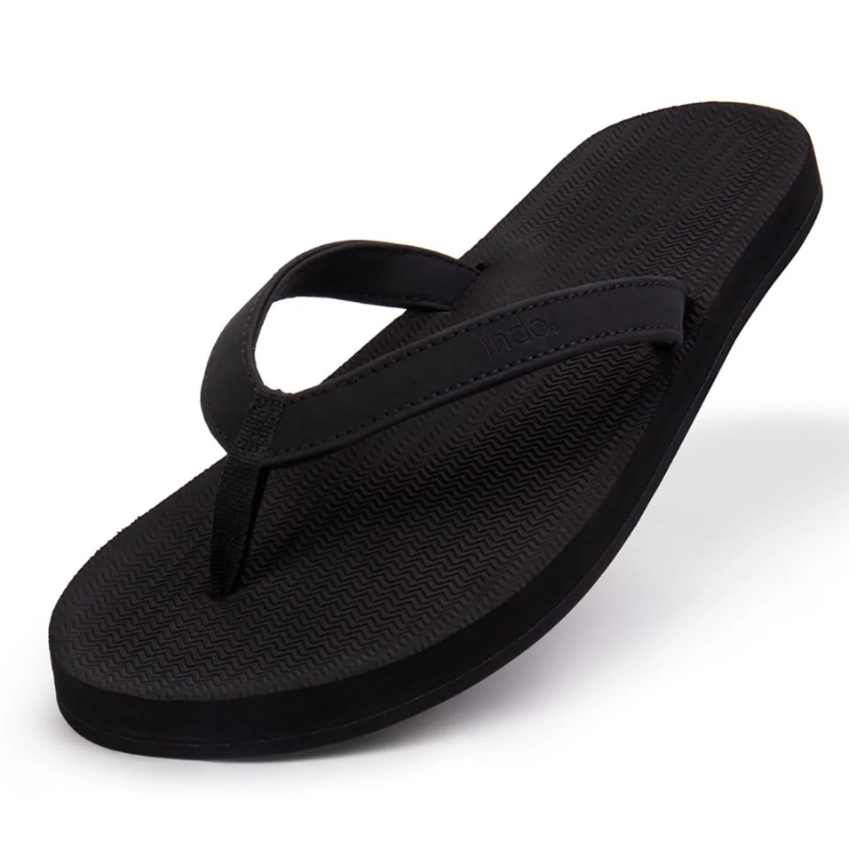 INDOSOLE WOMENS FLIP FLOPS - BLACK