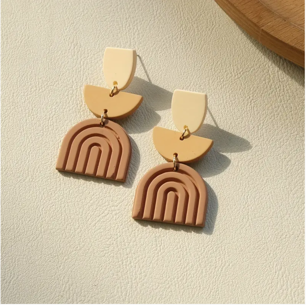 SUNNY CALIFORNIA DESERT RAINBOW CLAY EARRINGS