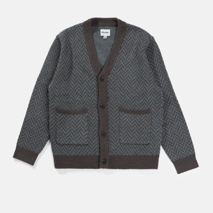 RHYTHM MOHAIR HERRINGBONE CARDIGAN - PAC