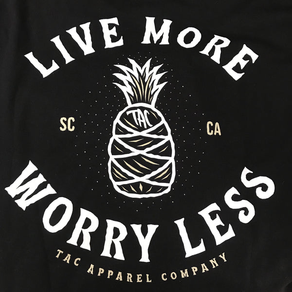 TAC LIVE MORE WORRY LESS T-SHIRT - BLACK