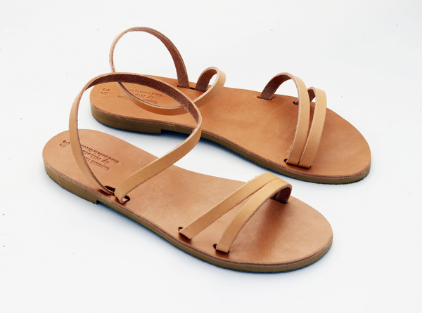 NIKOLA ANKLE WRAP GREEK SANDALS - WHITE