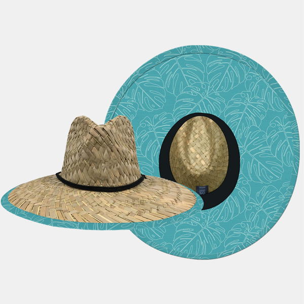 MIDTOWN LUNA STRAW HAT - AQUA