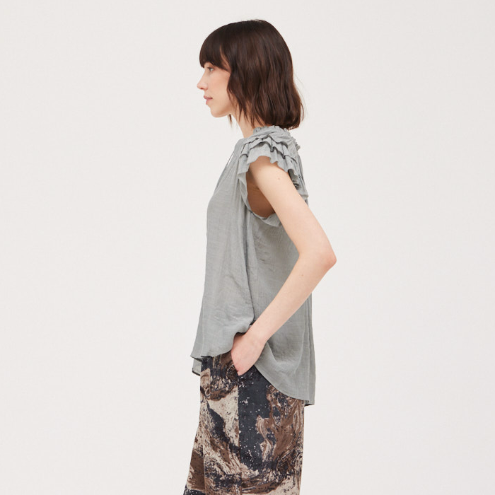 GRADE & GATHER ELENA BLOUSE - STEELE
