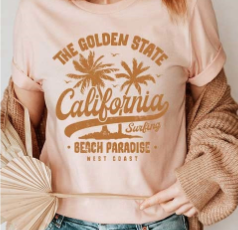 SELECT APPAREL CALIFORNIA THE GOLDEN STATE GRAPHIC TEE - PEACH