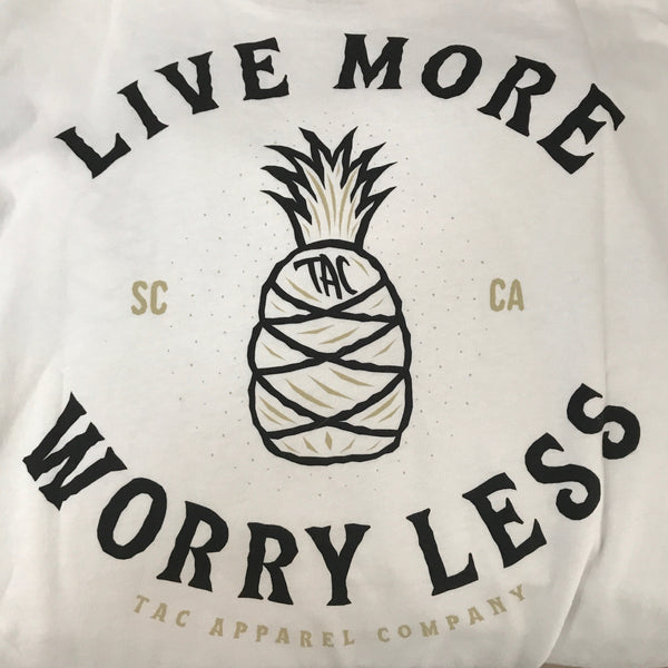 TAC LIVE MORE WORRY LESS T-SHIRT - WHITE
