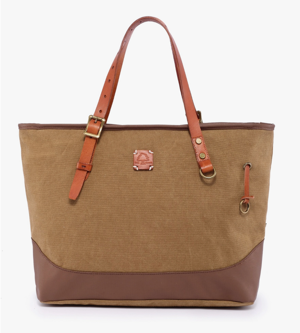 TSD BRAND REDWOOD CANVAS SHOPPER - BROWN