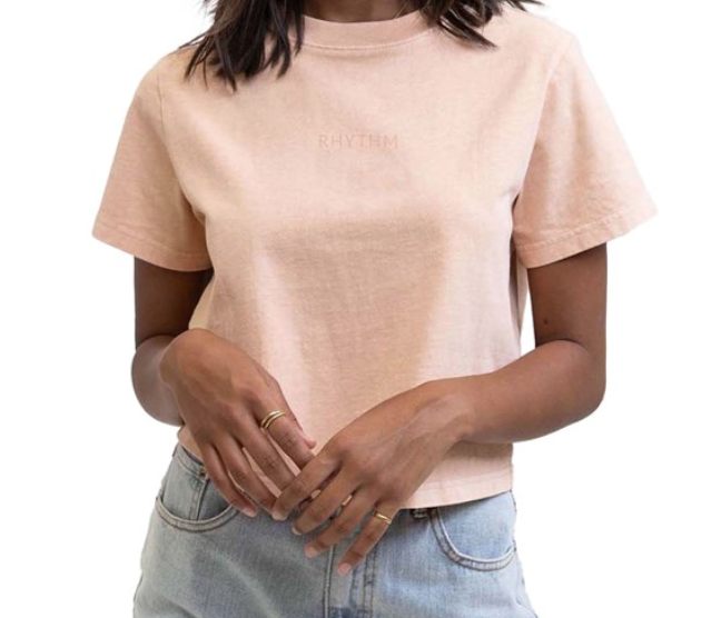 RHYTHM VINTAGE CROPPED TEE - WASHED BLUSH