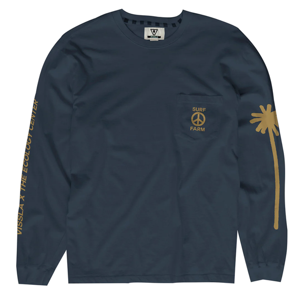 VISSLA ECOLOGY CENTER SURF FARM LS PKT TEE - NVY